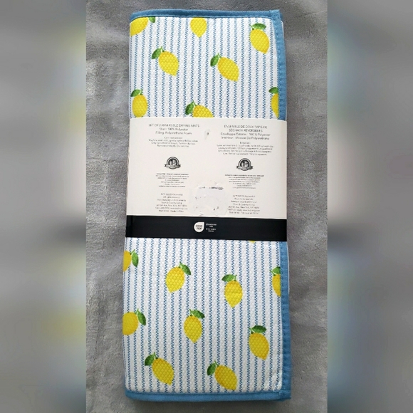 KitchenAid Lemon Dish Drying Mats Set of 2 - Picture 3 of 4
